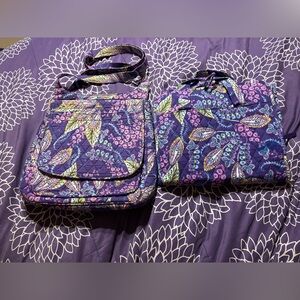 Two pieces of Vera Bradley in Batik Leaves. Quilted.